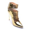 Women's Gold Patent Leather Stiletto Heel Pumps #LDB03030687