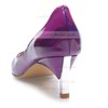 Women's Purple Patent Leather Kitten Heel Pumps #LDB03030693