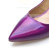 Women's Purple Patent Leather Kitten Heel Pumps #LDB03030693