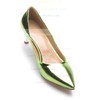 Women's Green Patent Leather Kitten Heel Pumps #LDB03030694