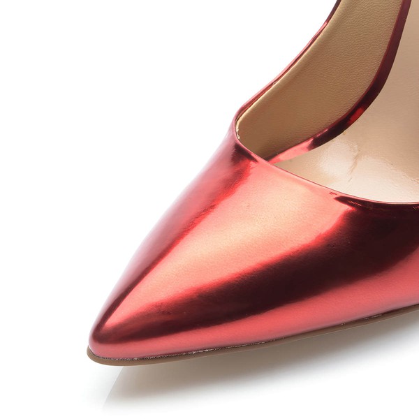 Women's Burgundy Patent Leather Stiletto Heel Pumps #LDB03030696