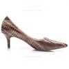 Women's Coffee Patent Leather Stiletto Heel Pumps #LDB03030700