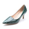 Women's Dark Green Patent Leather Stiletto Heel Pumps #LDB03030701