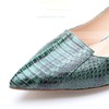 Women's Dark Green Patent Leather Stiletto Heel Pumps #LDB03030701