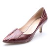 Women's Brown Patent Leather Stiletto Heel Pumps #LDB03030702
