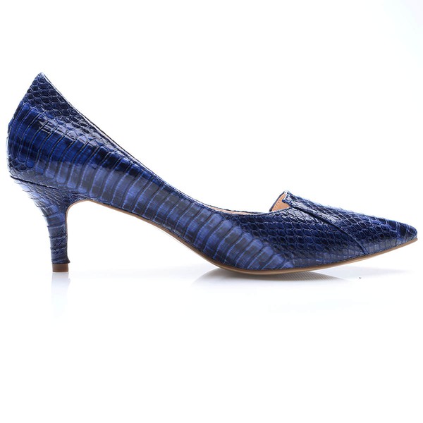 Women's Blue Patent Leather Stiletto Heel Pumps #LDB03030703
