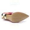 Women's Burgundy Patent Leather Stiletto Heel Pumps #LDB03030704