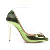 Women's Green Patent Leather Stiletto Heel Pumps #LDB03030705
