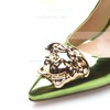 Women's Green Patent Leather Stiletto Heel Pumps #LDB03030705