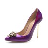 Women's Purple Patent Leather Stiletto Heel Pumps #LDB03030707