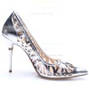 Women's Silver Patent Leather Stiletto Heel Pumps #LDB03030711