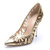 Women's Gold Patent Leather Stiletto Heel Pumps #LDB03030712