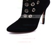 Women's Black Suede Stiletto Heel Pumps #LDB03030715
