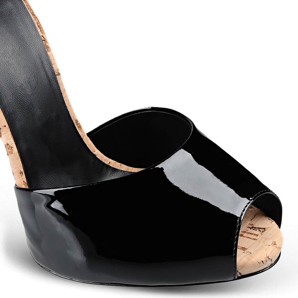 Women's Black Patent Leather Stiletto Heel Pumps #LDB03030722