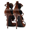 Women's Brown Suede Stiletto Heel Sandals #LDB03030725