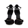 Women's Black Satin Stiletto Heel Sandals #LDB03030729