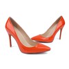Women's Orange Patent Leather Stiletto Heel Pumps #LDB03030735