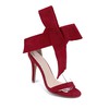 Women's Burgundy Suede Stiletto Heel Sandals #LDB03030736
