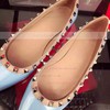 Women's Blue Patent Leather Flat Heel Flats #LDB03030748