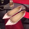 Women's Pink Patent Leather Flat Heel Flats #LDB03030749