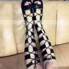 Women's Black Suede Flat Heel Sandals #LDB03030757
