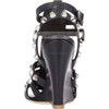 Women's Black Real Leather Wedge Heel Sandals #LDB03030766