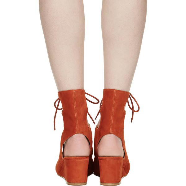 Women's Brown Suede Wedge Heel Sandals #LDB03030768