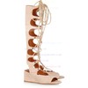 Women's Pink Suede Wedge Heel Sandals #LDB03030770