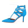 Women's Blue Suede Stiletto Heel Pumps #LDB03030774