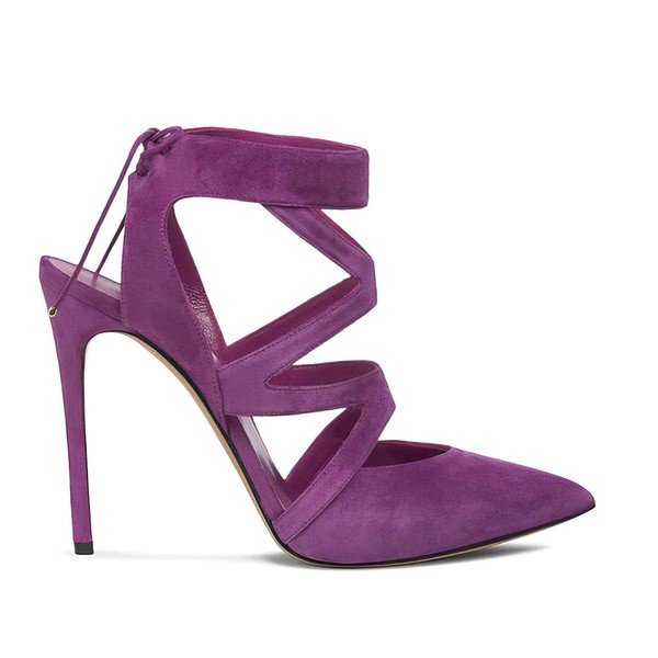 Women's Lavender Suede Stiletto Heel Pumps #LDB03030776