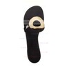 Women's Black Patent Leather Flat Heel Flip-Flops #LDB03030781