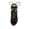 Women's Black Suede Wedge Heel Sandals #LDB03030783