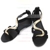 Women's Black Suede Flat Heel Sandals #LDB03030784