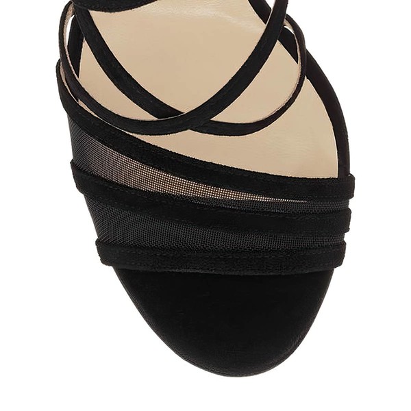 Women's Black Suede Stiletto Heel Pumps #LDB03030787
