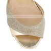Women's Gold Real Leather Stiletto Heel Pumps #LDB03030793