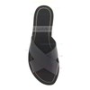 Women's Black Real Leather Flat Heel Flats #LDB03030799