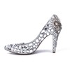 Women's Silver Patent Leather Stiletto Heel Pumps #LDB03030811