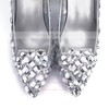 Women's Silver Patent Leather Stiletto Heel Pumps #LDB03030811