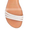 Women's White Real Leather Flat Heel Sandals #LDB03030822