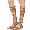 Women's Black Real Leather Flat Heel Sandals #LDB03030824