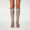 Women's Gray Suede Flat Heel Sandals #LDB03030825