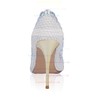 Women's White Patent Leather Stiletto Heel Pumps #LDB03030836