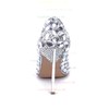 Women's Silver Patent Leather Stiletto Heel Pumps #LDB03030837