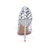 Women's Silver Patent Leather Stiletto Heel Pumps #LDB03030840