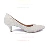 Women's White Patent Leather Kitten Heel Pumps #LDB03030843