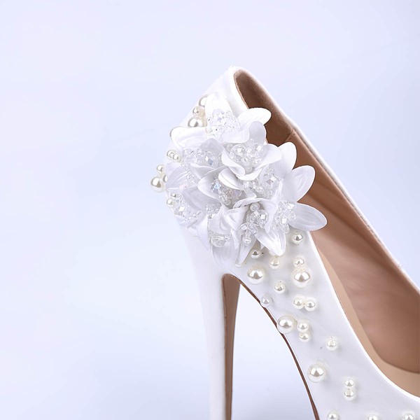 Women's White Patent Leather Stiletto Heel Pumps #LDB03030852