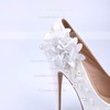 Women's White Patent Leather Stiletto Heel Pumps #LDB03030852