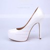Women's White Patent Leather Stiletto Heel Pumps #LDB03030854