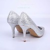 Women's White Sparkling Glitter Stiletto Heel Pumps #LDB03030856