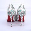 Women's White Patent Leather Stiletto Heel Pumps #LDB03030857